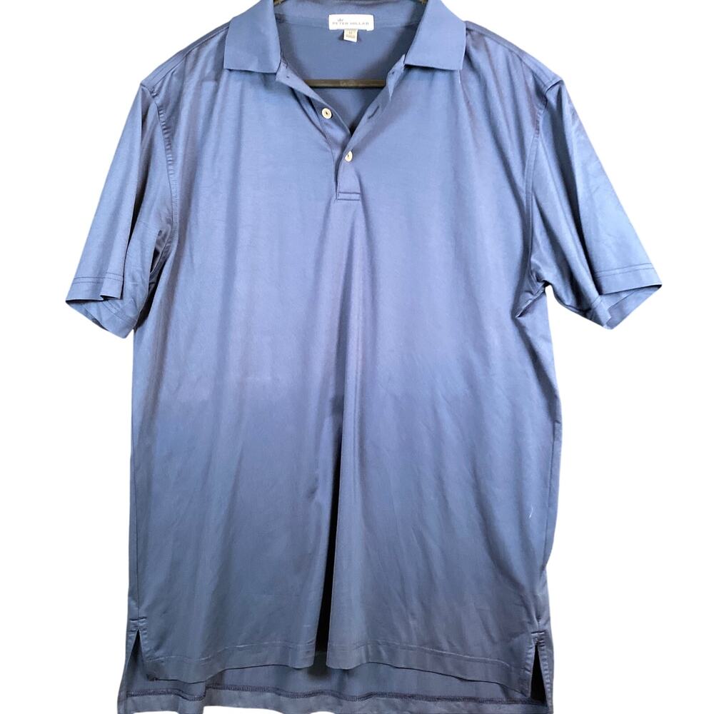 Peter Millar Mens Shirt Navy Short Sleeve Summer Crown Polo Stretch Medium